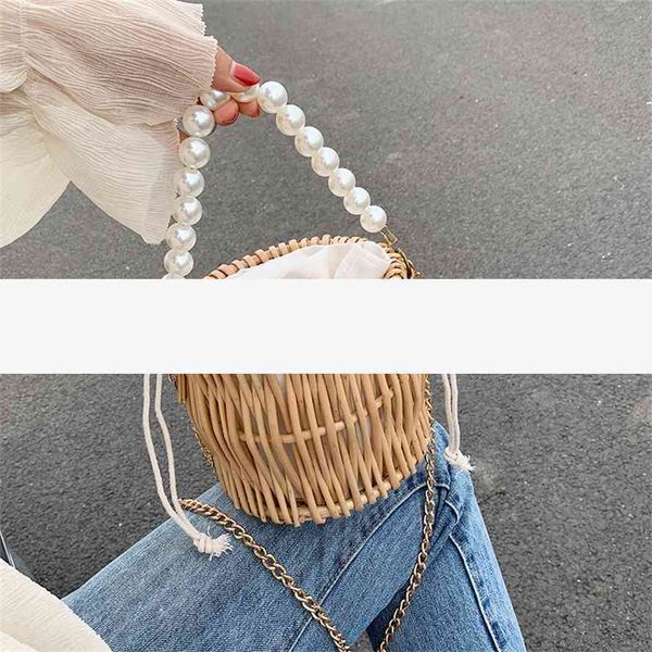 

storage baagpearl bag women's 2020 new hand woven handbaggg bag