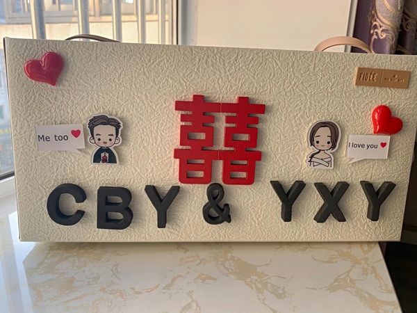 

fridge magnets 2021 magneet douyin couples married refrigerator magnet three-dimensional cartoon animation decoration message sticker