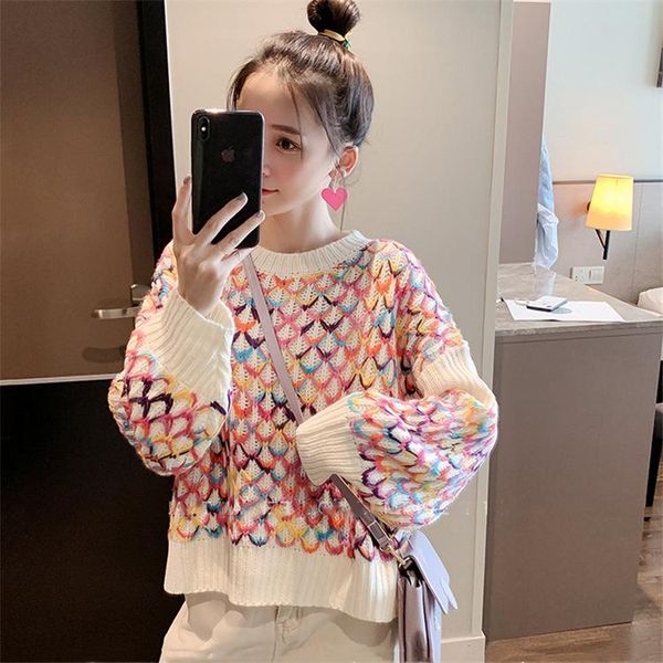 

women's sweaters bonjean knitted pullovers o neck female jumper autumn winter casual women shirt long sleeve loose sweater, White;black