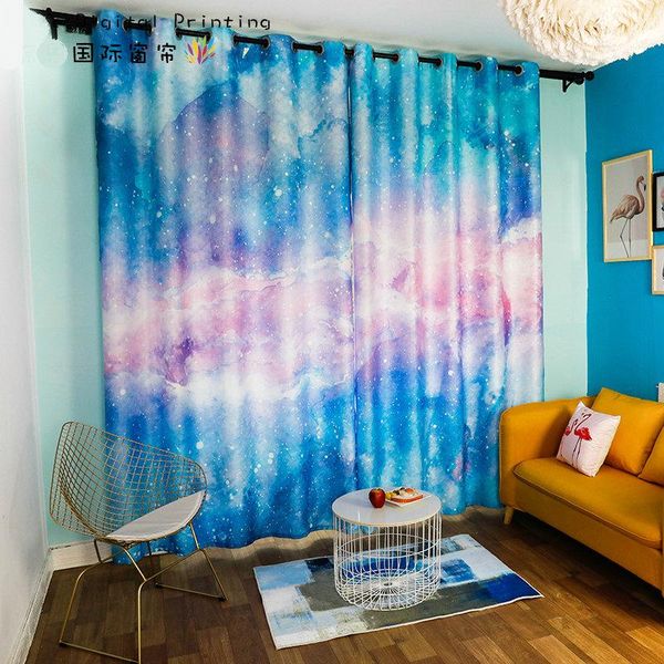 

curtain & drapes custom window curtains for living room nursery kids children bedroom tulle sheer starry sky universe lavender blue