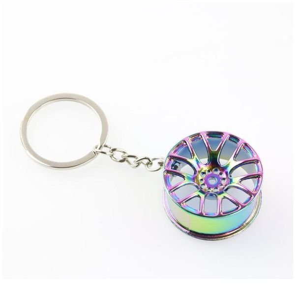 

wheel rim model keychain car key chain llaveros hombre creative hub design metal key ring cool chic gifts qylvzm