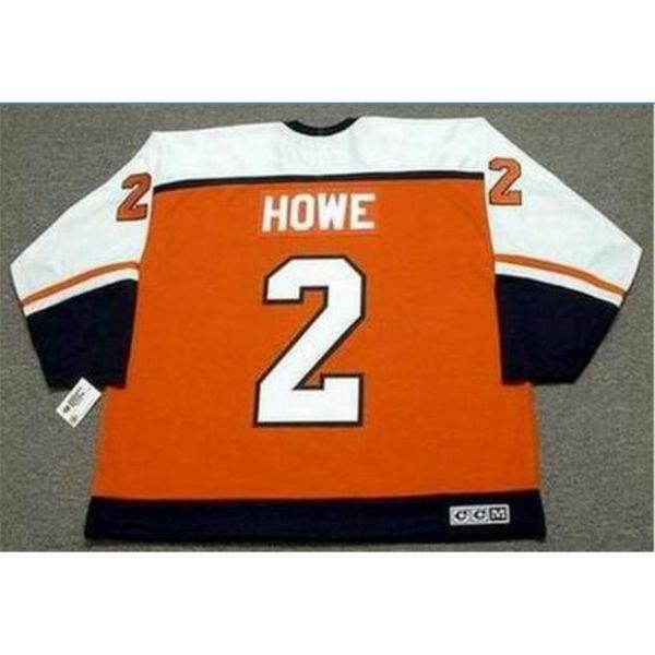 

goodjob men youth women vintage # 2 mark howe philadelphia flyers 1987 ccm hockey jersey size s-5xl or custom any name or number, Black