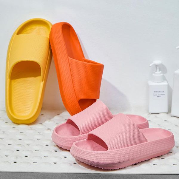 

slippers summer women casual quick-drying shoes thickened non-slip sole slides house bathroom footwear beach sandal, Black