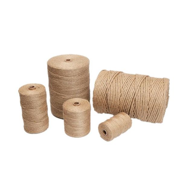 

yarn 10mm 10m-50m natural jute rope heavy duty twine twisted cord macrame string diy craft handmade wedding home decoration, Black;white