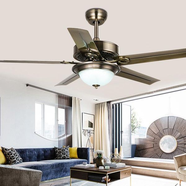 

factory direct led wrought iron 48 inch living room dining room retro remote control fan light