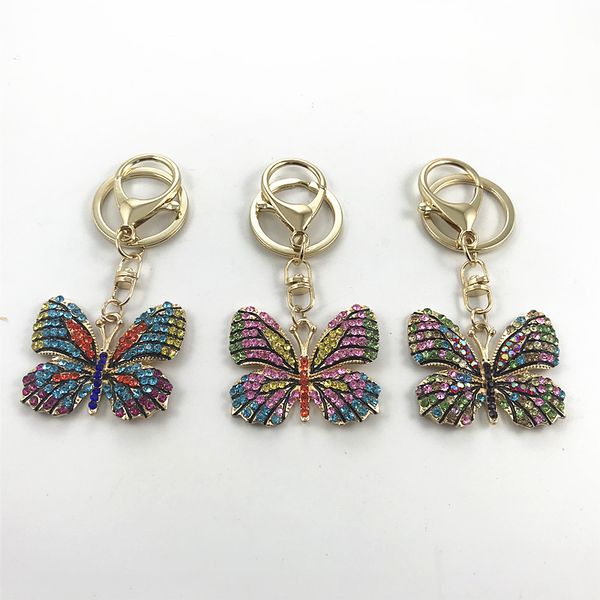 

craystal butterfly keychain girls women bag pendant gift 211828, Silver