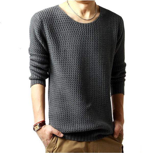 

new 2021 fashion casual clothing simple solid color o-neck slim fit shirts men t-shirt knitting pullover sweater xxl o7x4, White;black