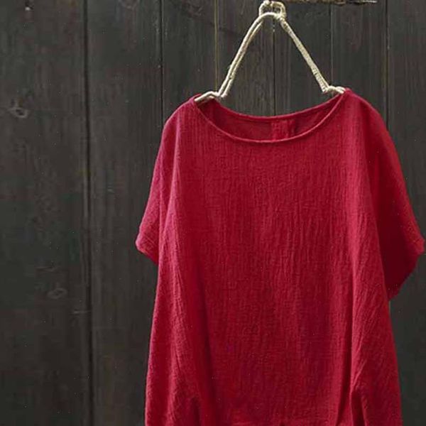 

2021 summer fashion blouse women long sleeve shirt casual cotton linen round neck buttons down knot tunic plus size, White