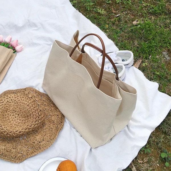 

storage bags ins net red large capacity simple canvas bag, plain handbag agent purchase east gate women's bag