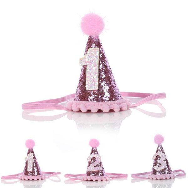 

1pc dog birthday hat decor shiny dog hat pet headband pet headwear for dogs cats hair accessories for birthday party