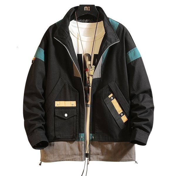 

casual england style new spring autumn jacket men brand clothes plus asian size m-3xl with hoodies men bomber jacket t200907, Black