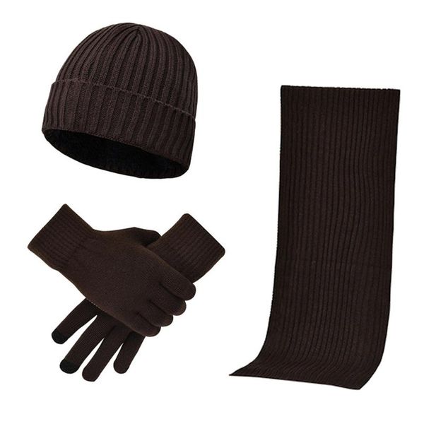 

hats, scarves & gloves sets 3pcs women men thick hat scarf set knitted beanie elastic casual outdoor sports soft windproof thermal gift warm, Blue;gray