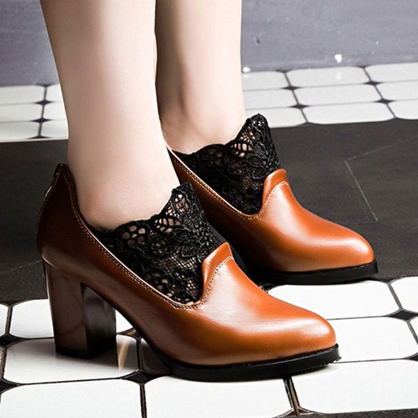 

boots sagace shoes women's square heel lace mouth single high heels ladies large size fashion boots-women 2021nov4, Black