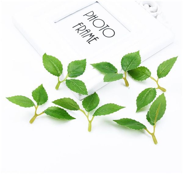 

10pcs plastic roses leaves wholesale christmas decorative flowers wreaths home decor wedding gifts candy box artificia jllejg