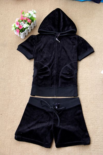 

spring 2021 new and autumn fashion short-sleeved pants velvet leisure zipper xxl suit 4du4, Gray