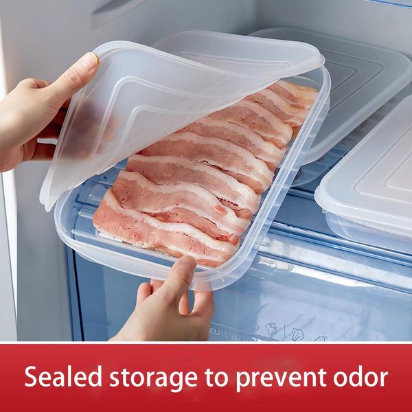 

storage bottles & jars transparent stackable refrigerator fresh-keeping box kitchen pe soft cover seafood and fish cold anti-odor sealing