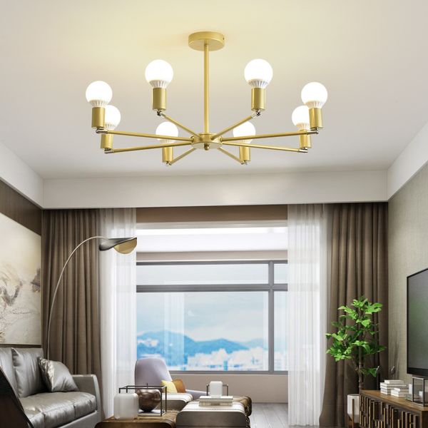 

nordic led golden art chandeliers 8 heads light ceiling lamp room modern kitchen fixtures home jlwq