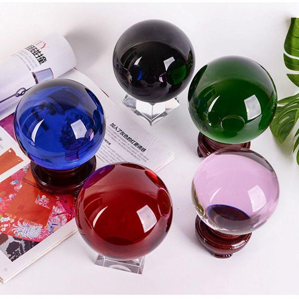 

novelty items mixed color 10pcs/lot glass ball 50mm-100mm crystal spheres pography feng shui paperweight decorative ornaments
