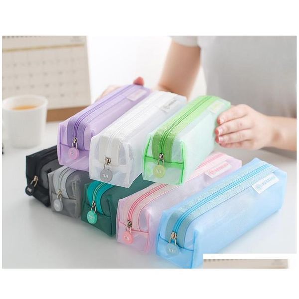 

minusoneeslite kawaii student pencil case for girls school leather box black kids sile cute pencils c jllsji garden_light