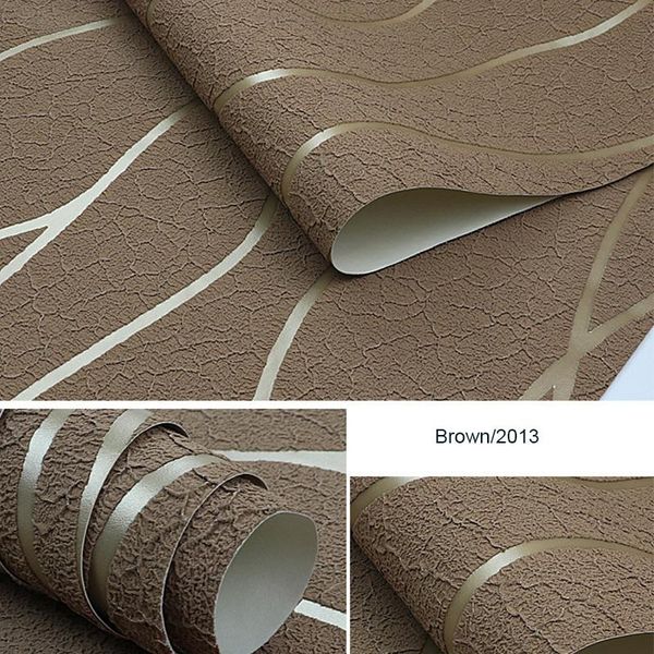

simple modern curve coffee velvet wallpaper 3d living room background thickened wallpaper home decoration roll u131