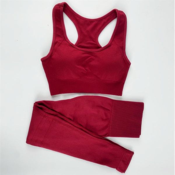 

bra workout running suits women yoga set gym athletic sportswear breathable solid sports set for fitness s  l, White;red