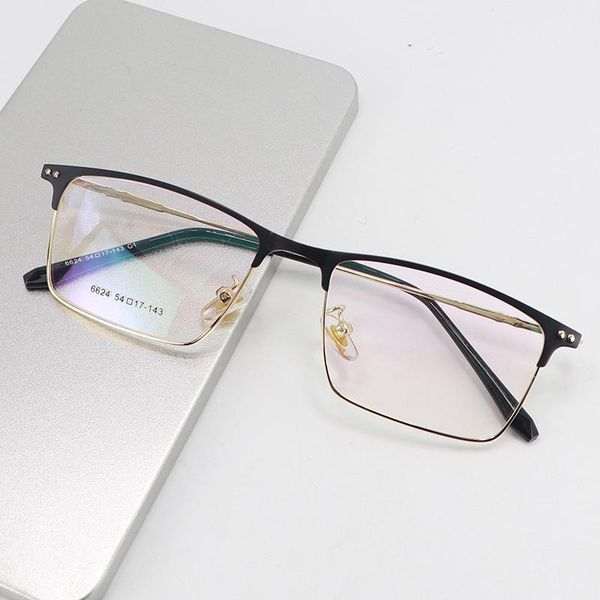 

fashion sunglasses frames classic business eyeglasses frame replaceable lens male mens women optical square full rim alloy unbreakable eyewe, Black