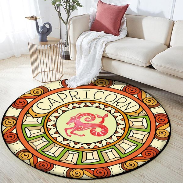 

carpets 12 constellation capricorn round floor mat flannel anti-slip carpet durable home bedroom living room decoration