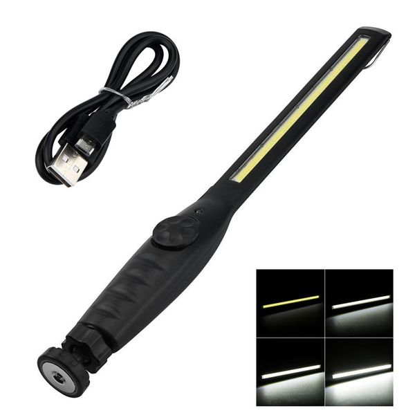 

40sl rechargeable high brightness cob 40 led work light inspection light with slim magnet & hook outdoor camping lighting
