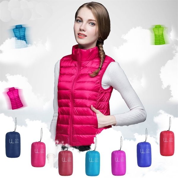 Winter Women's Down Jacket Sem Mangas Colhido Baiacado Grande Tamanho Leve Nylon Coats Colete para Mulheres Parkas Office 210913