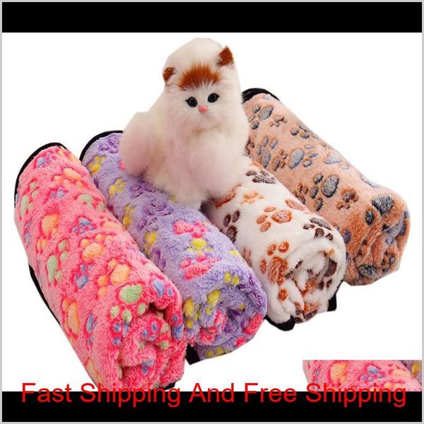 

pets winter blanket floral pet sleep warm paw print towel dog cat puppy fleece soft dog qylvzo garden2010