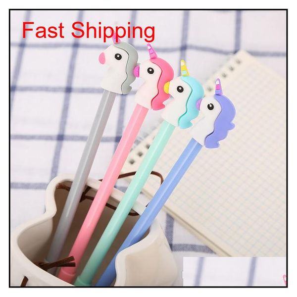 

new design cartoon 23 style girls like unicorn gel pens 0.5mm black ink student writing pen school office supplies stationery gift rpy vcs6z