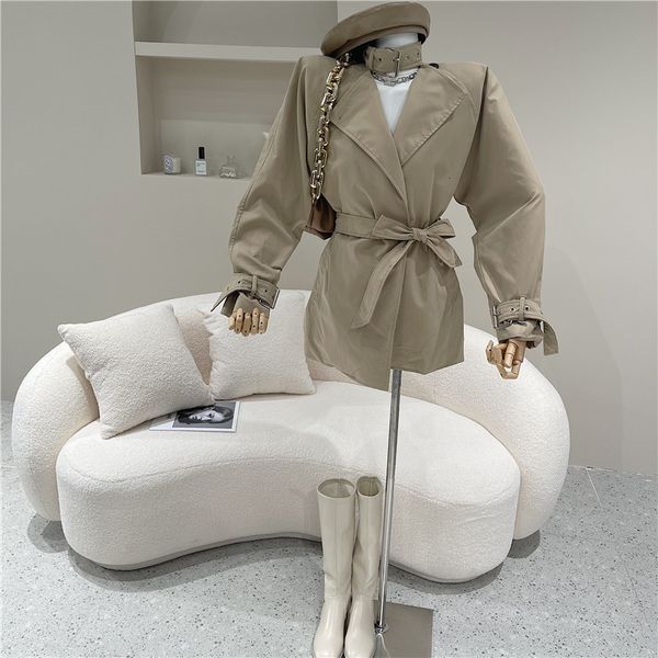 

female spring summer trend medium jacket coat er2g, Tan;black