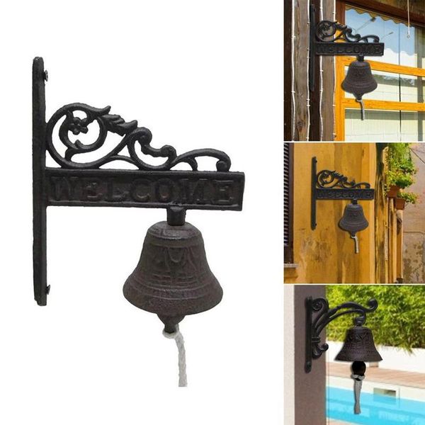 Neuheit Artikel Vintage Metall Türklingel Lange Schnüre Dinner Decor Garten Veranda Dekoration Wandglocken Outdoor Home Dekorationen