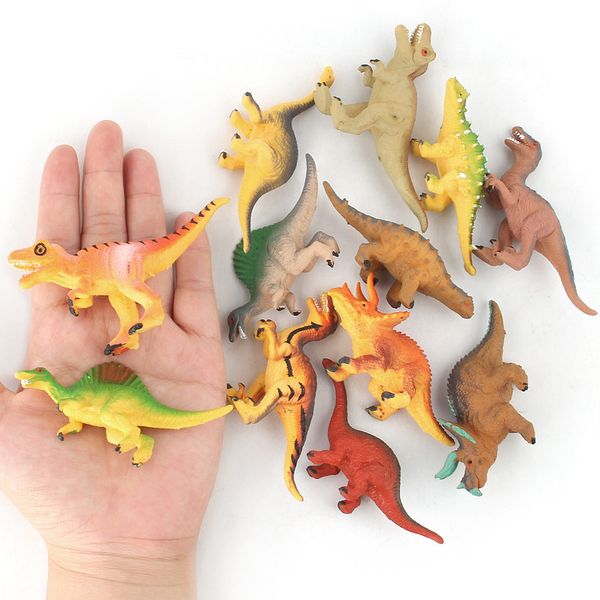 

12 plastic replica dinosaur toy sets in a composite bag
