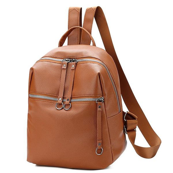 

backpack style fashion women's pu leather large-capacity youth backpacks for teenage girls female school shoulder bag