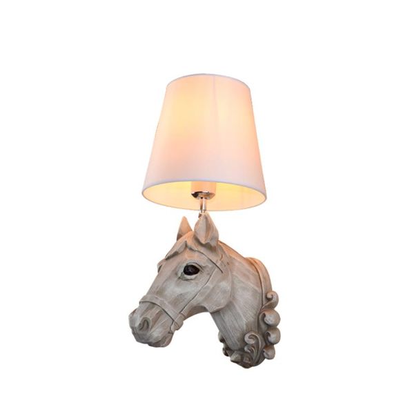 

wall lamp nordic animal horse head lamps european children's room el aisle corridor living led resin sconces lights