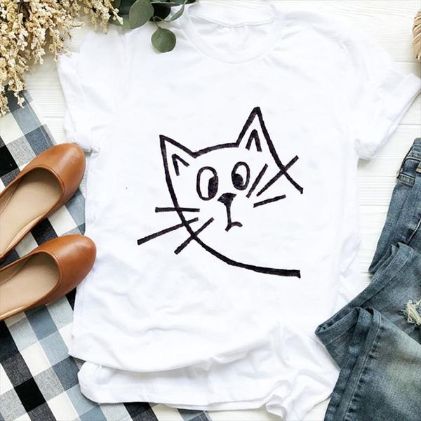 

and women lady cat pet men casual kawaii animal clothing print tee womens clothes graphic, White;black