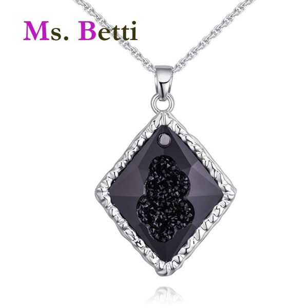 

pendant necklaces 2021 charming square necklace with crystals from good for valentine's day gift bijoux, Silver