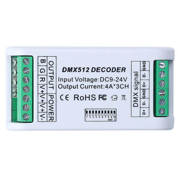

smart home control 3ch dmx 512 led decoder controller dimmer 9v-24v console usb for rgb strip