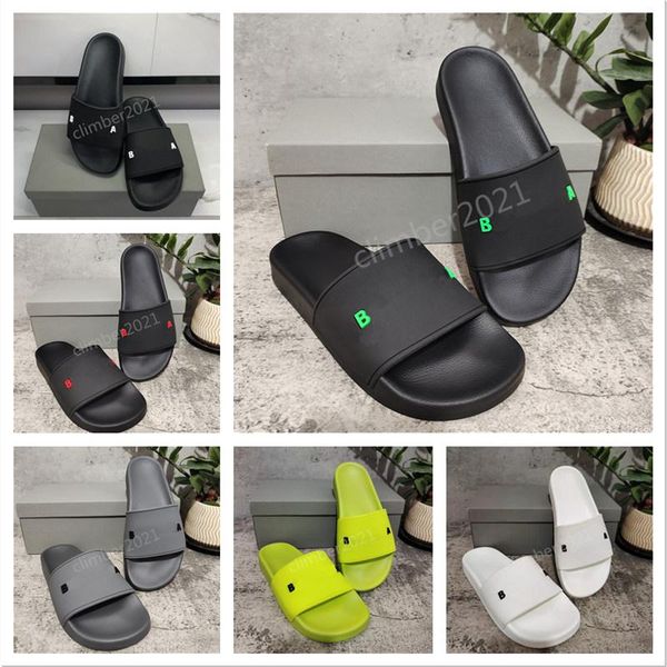 

2021 with box mens womens sandals slide summer fashion wide flat indoor slippers flip flop size eur36-46goodgoodsneakers ale, Black