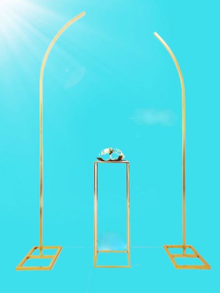 

party decoration iron unique arch with plinth table stand for outdoor lawn wedding flower fabric birthday backdrop stage background frame de