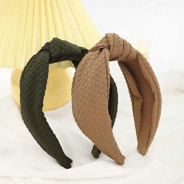 

hair accessories 2021 vintage solid knot bezel hairband women girls haar hoop headband opaska do wlosow bandeau femme diademas