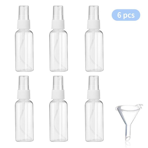 

docolor 6pcs transparent empty spray bottles 50ml plastic mini refillable bottles travel empty cosmetic containers