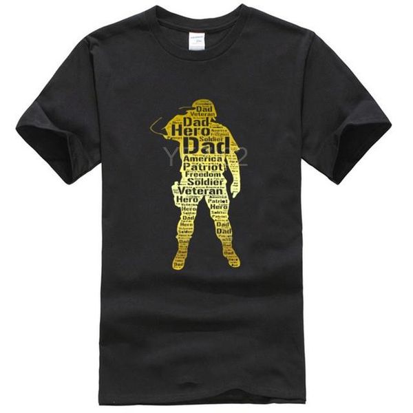 

men's t-shirts hero veteran dad shirt, White;black