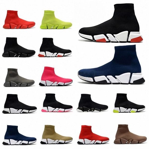 

[with box]2021 designer shoes man women speed trainer 2.0 2 sock boots socks boot womens runners runner sports sneakers 36-45