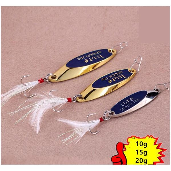 

new gold silver spoons fishing bait 10g 15g 20g atificial metal vib blades jlltkl warmslove