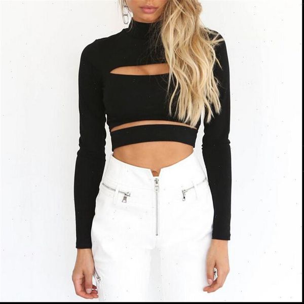 

new women special black crop fashion 2021 ladies long sleeve hollow out club party sweaters autumn winter pullover top, White;black