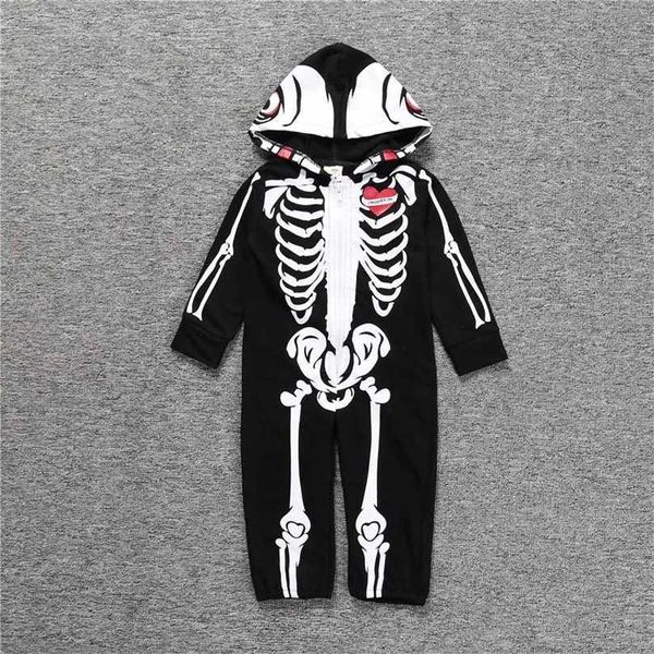 

halloween costume born baby boy girl skeleton rompers long sleeve jumpsuit clothes cosplay infant 211101, Blue