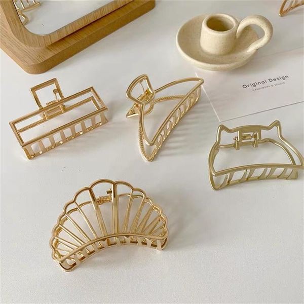 

hair clips & barrettes 2021 various styles of alloy geometry big butterfly love crystal hairpin women's headdress headband makeup washi, Golden;silver