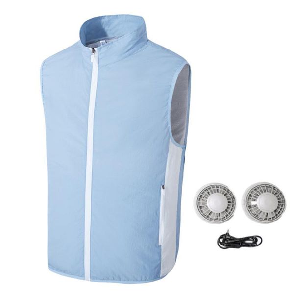 

electric fans summer air-conditioning fan cooling breathable vest smart charging jacket heat high temperature protective outdoor sport breat